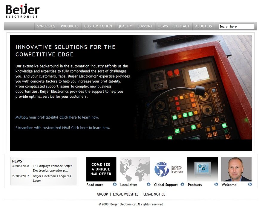 Beijer Electronics führt neue HMI Website für den Maschinenbau ein